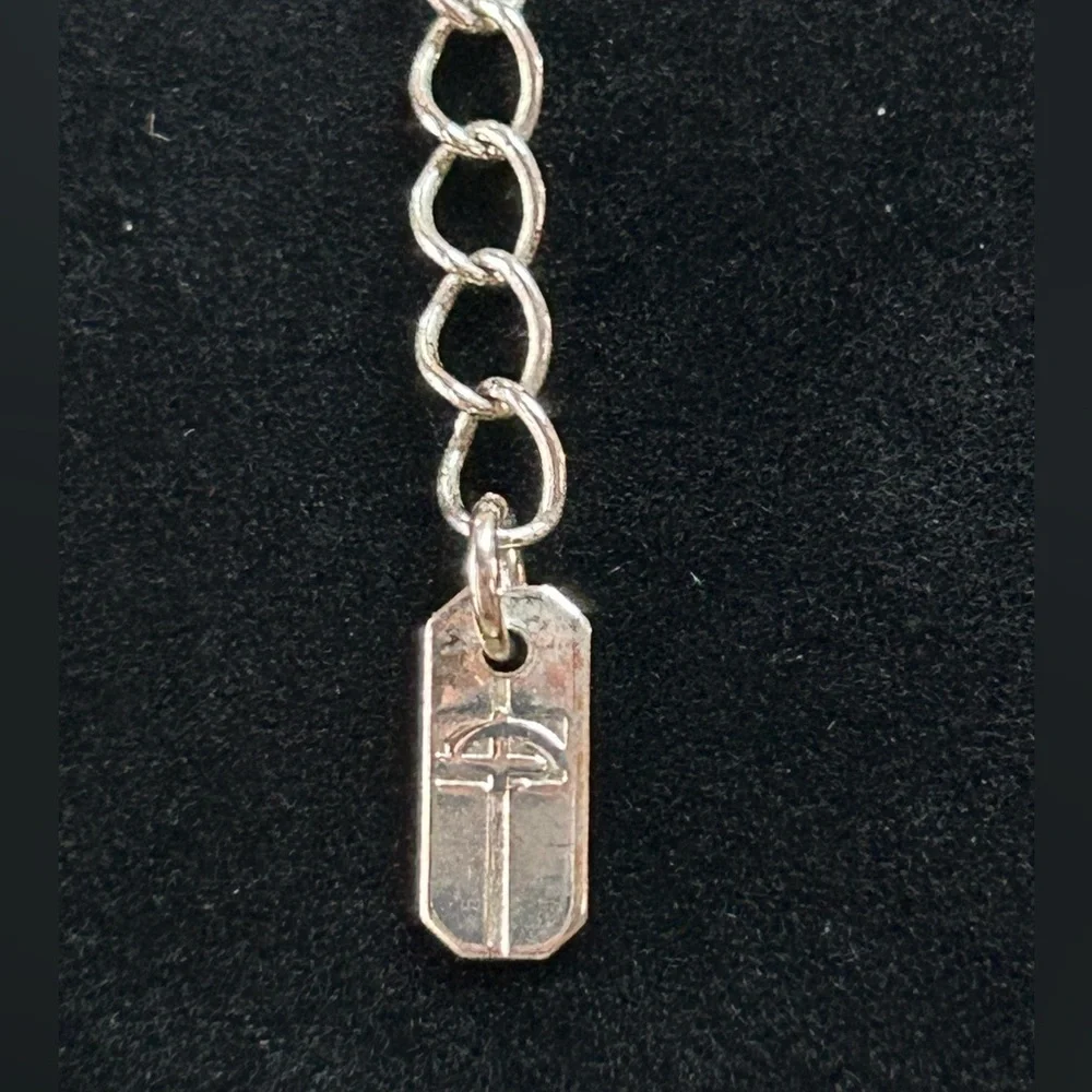 Vintage Christine Collection Pink White Rhinestone Silver Toned Fashion Necklace - Picture 8 of 10